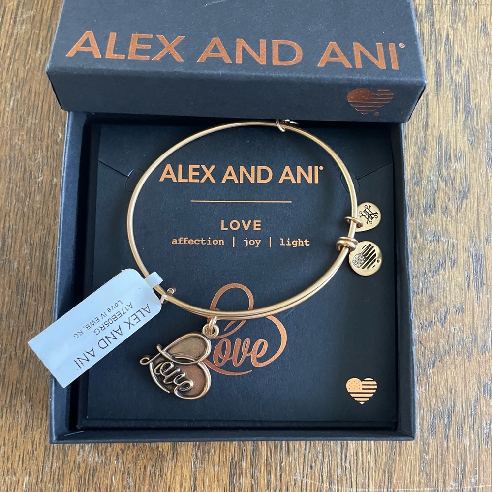 Alex and Ani Love Bracelet Expandable Bangle Charm